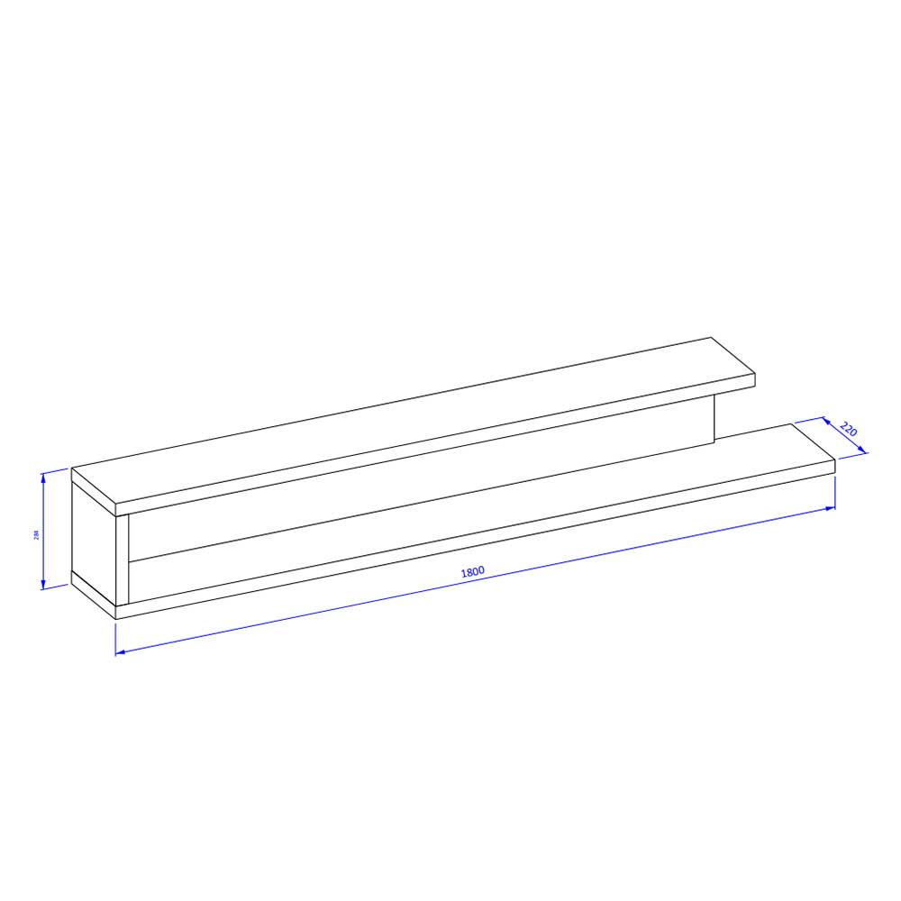 Wohnzimmer Regal Prismo 180 cm breit - Hochglanz Rückwand