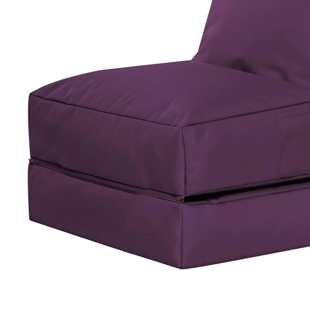 XXL Sitzsack Kulyna in Violett als Liege Outdoor