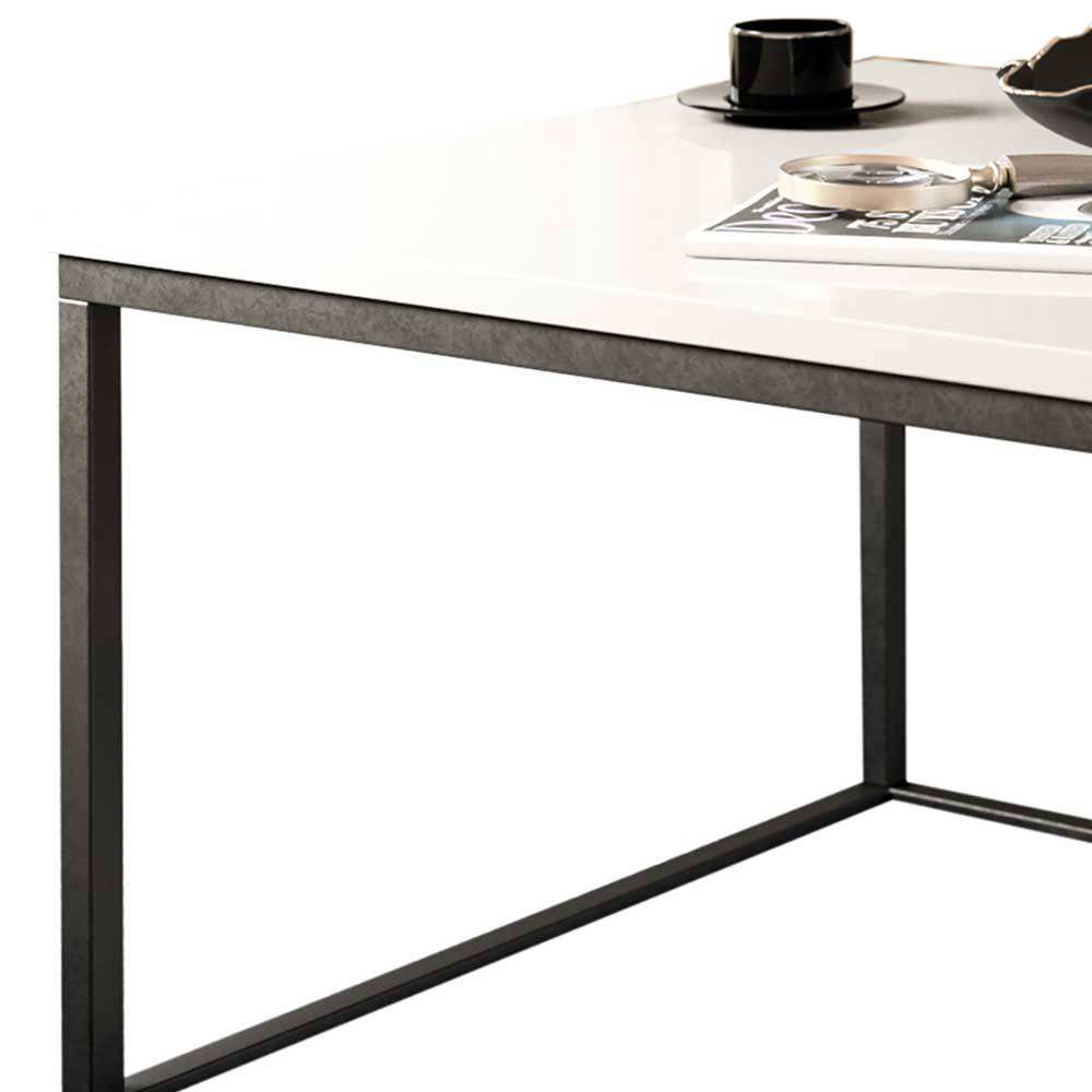 Sofatisch Tayler aus Metall mit Hochglanz Platte