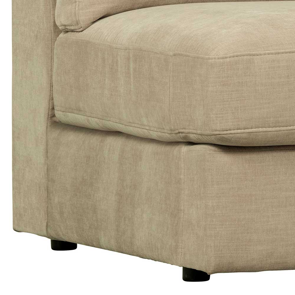 Modulsofa Abschluss Element rechts Pilamonia in Beige Rücken echt bezogen