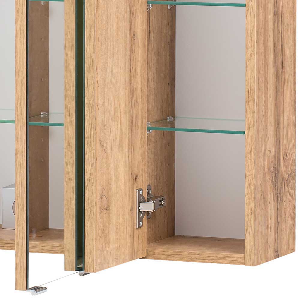 Komplett Badezimmer Set Ruliand in Grau und Wildeiche 120 cm breit (dreiteilig)