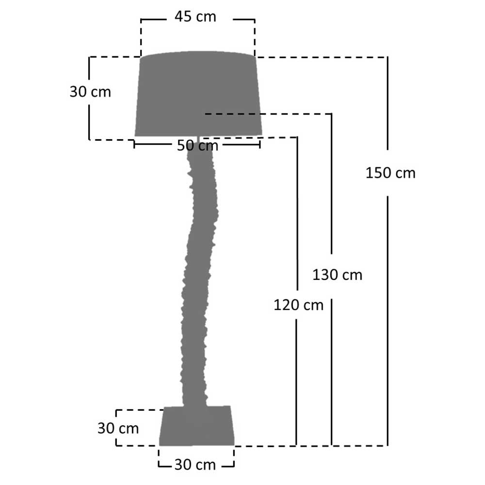 Stehlampe mit Treibholz Natalina in modernem Design 150 cm hoch