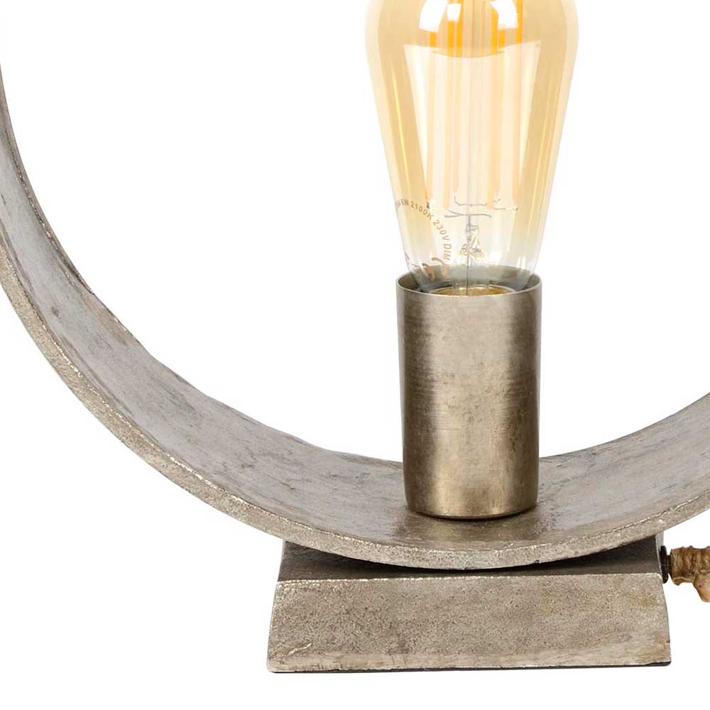 Industriedesign Tischlampe Cierry in Nickelfarben 30 cm breit