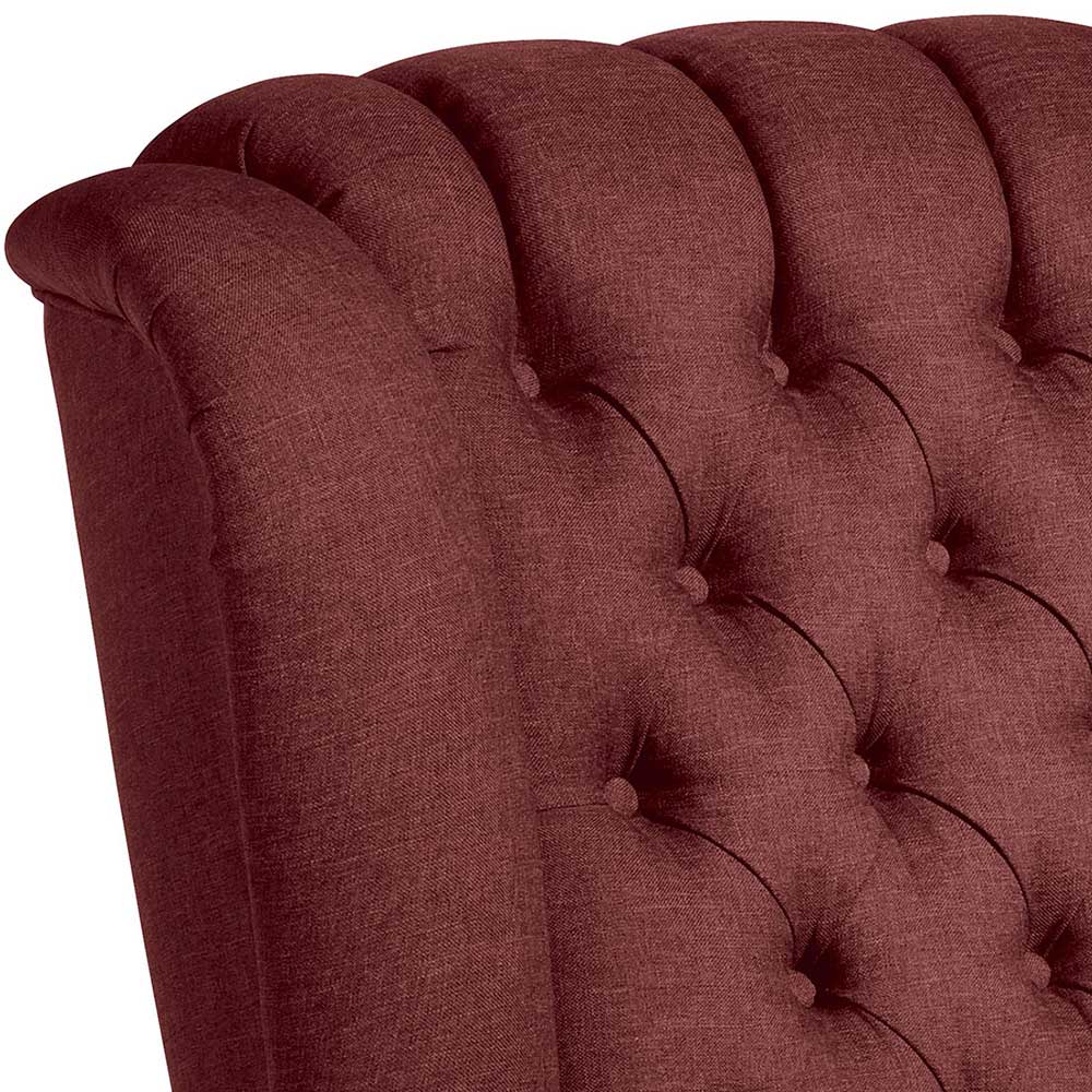 Roter Wohnzimmer Sessel Idena im Chesterfield Look mit Ohren