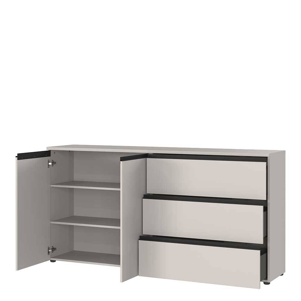 Sideboard Tumeato mit drei Schubladen in Grau