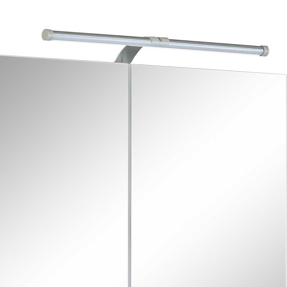 Weiße Bad Kombination Vadoria 85 cm breit mit LED Spiegelschrank (dreiteilig)