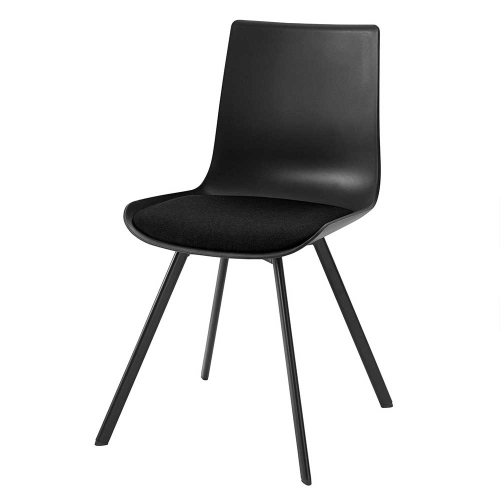 Adonias Stühle aus Schwarz mit Gestell Metall in Schalensitz
