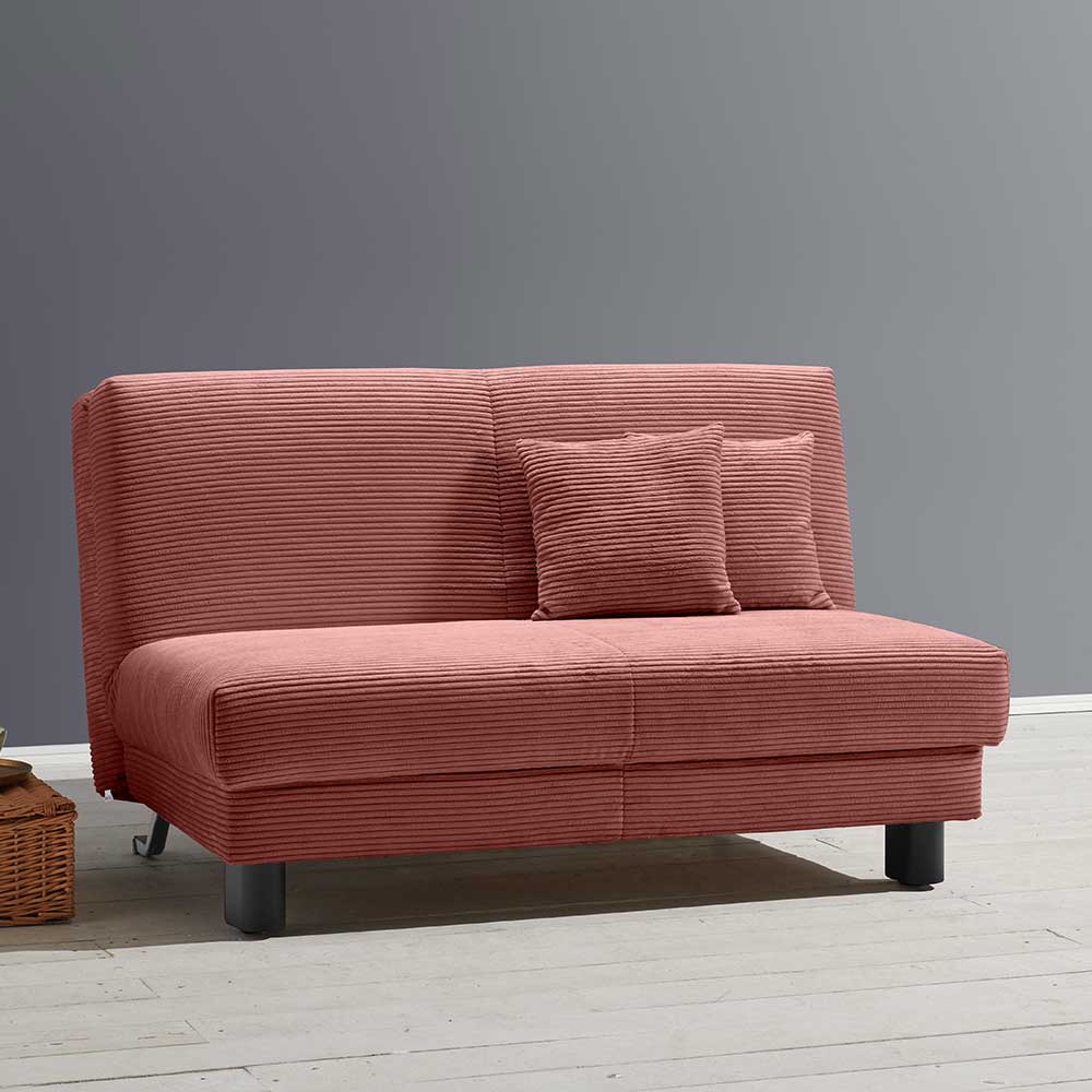 Ausklappbares Sofa Serinina aus Cordstoff mit Faltmechanik