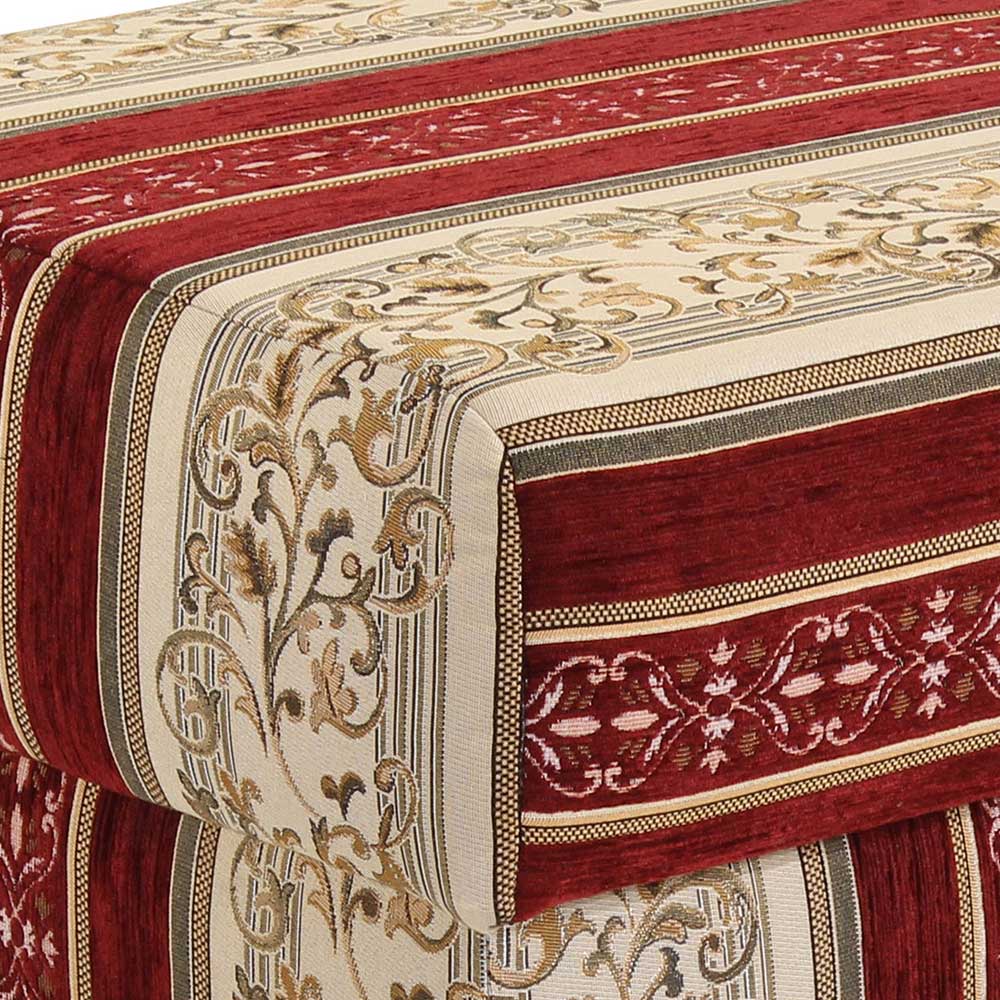 Hocker zum Sessel Curtus in Rot - Beige gestreift 54 cm breit