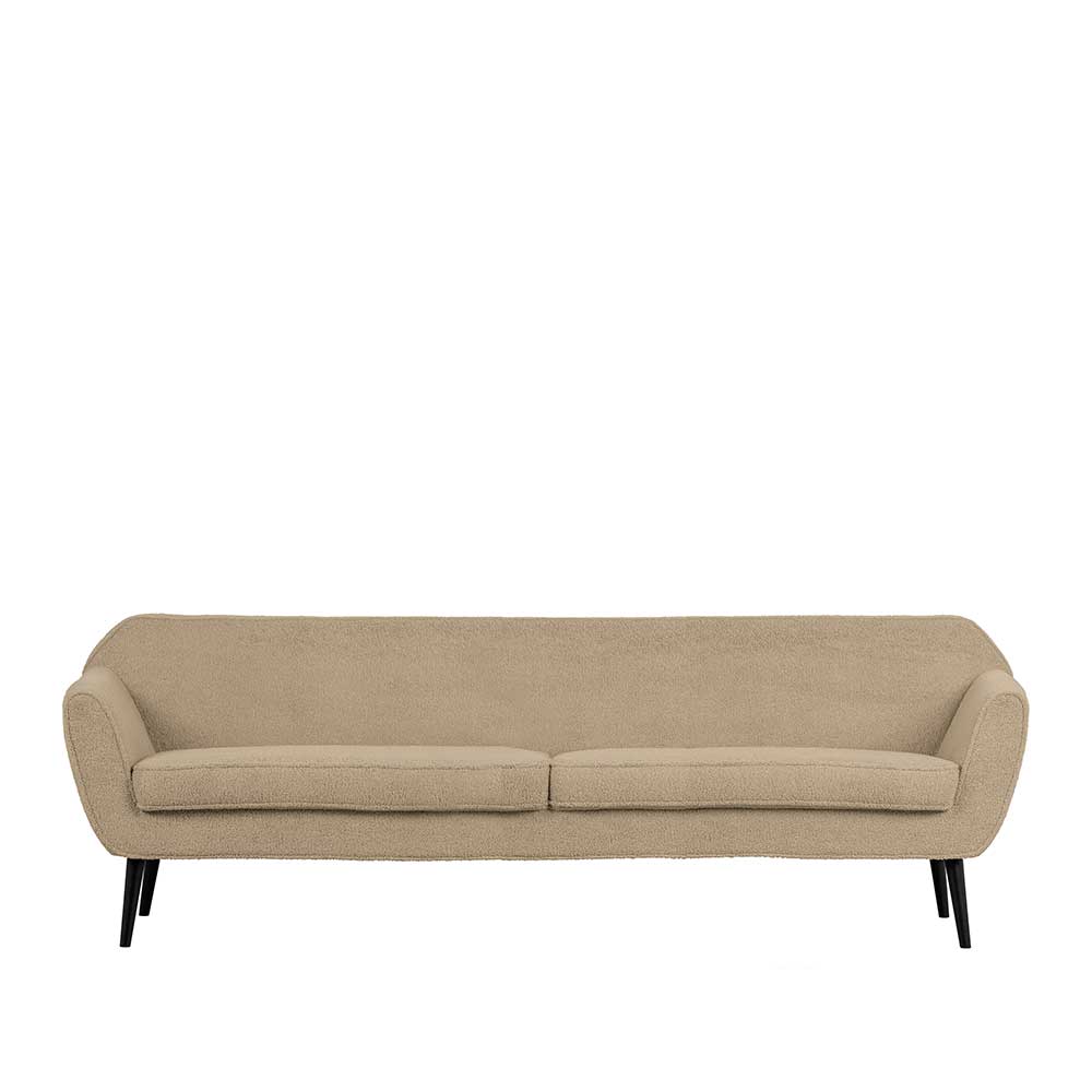 Dreisitzer Sofa Marv mit Webplüsch Bezug in Beige