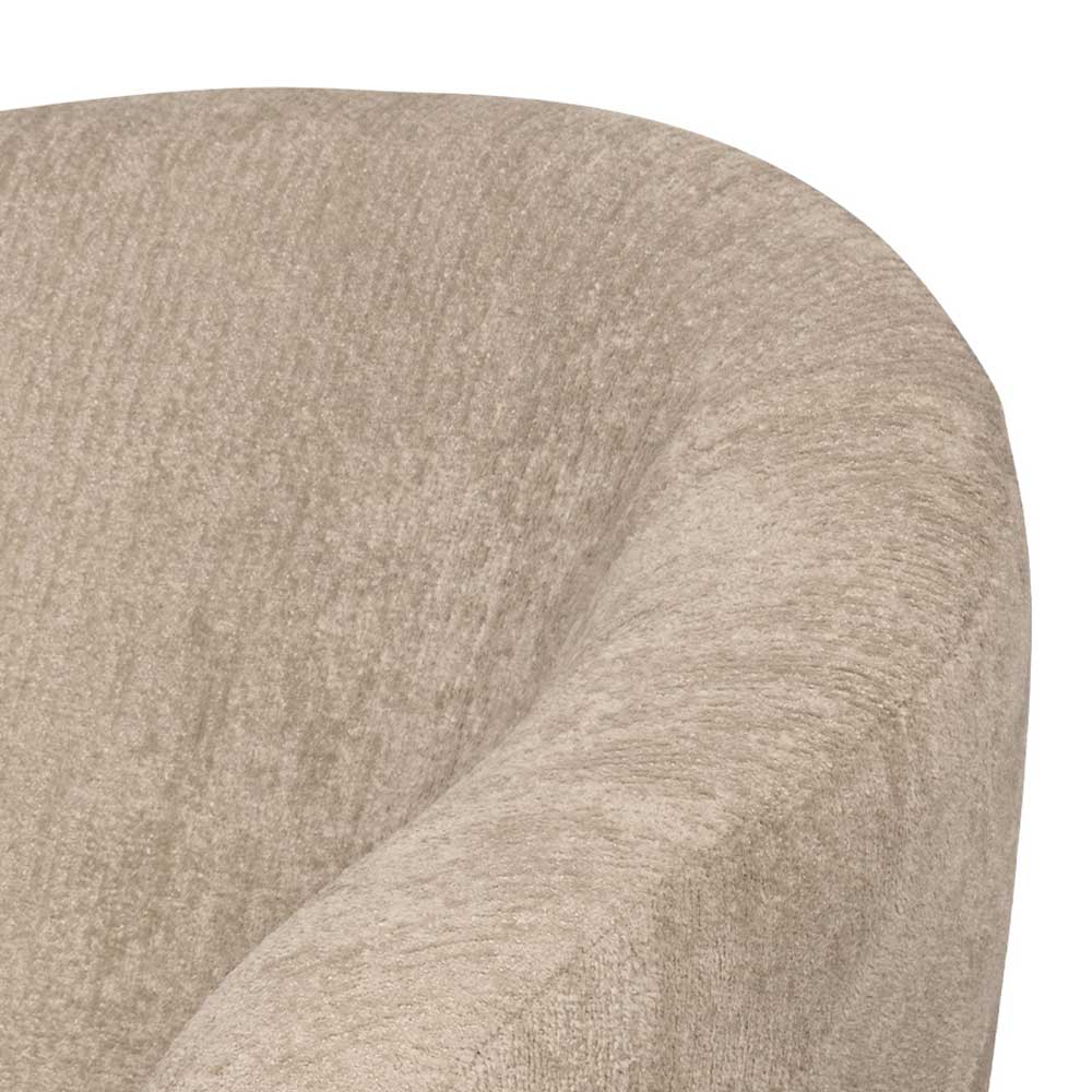 Retrostil Drehsessel Haidon in Beige mit Chenille Bezug