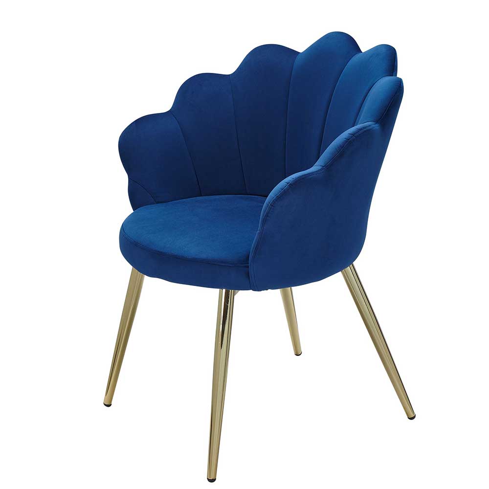 Design Esszimmerstuhl Ambrosso und breit cm 48 in Blau Goldfarben