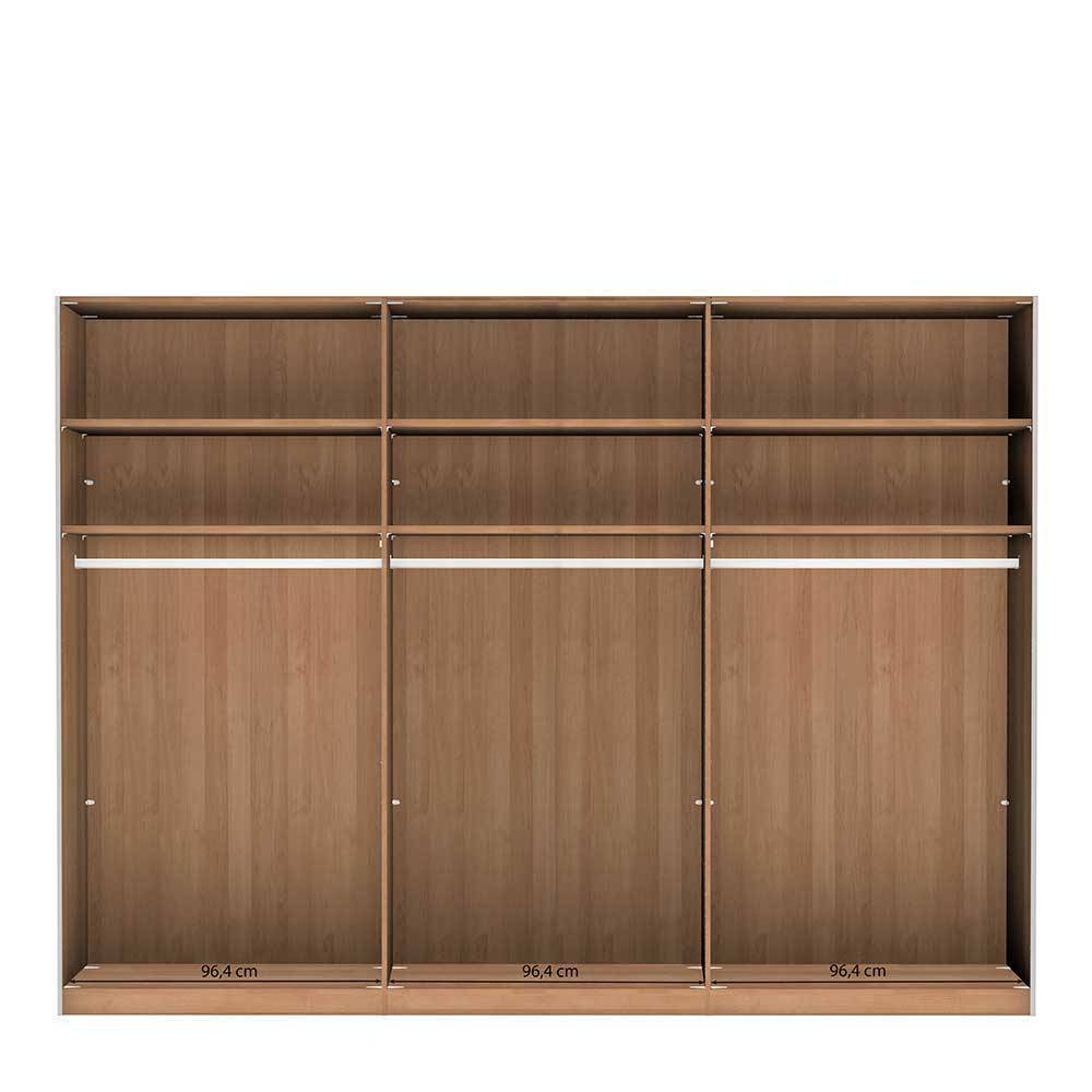 Gleittürenschrank Sektinus in Eiche Bianco und Beige