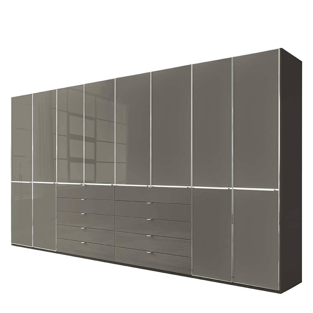 Schlafzimmerkleiderschrank Boplaroma mit zehn Schubladen Front glasbeschichtet