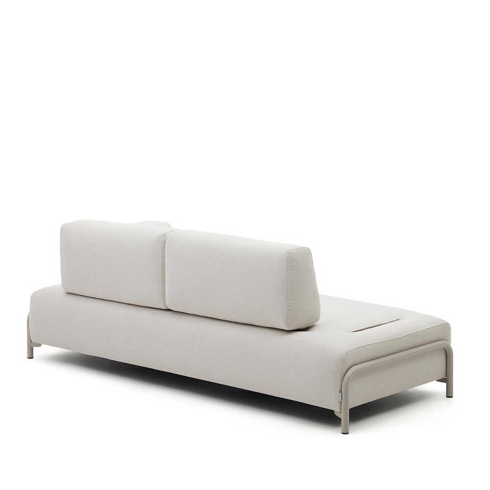 Skandi Design Couch Vivo in Beige mit Fußgestell aus Metall