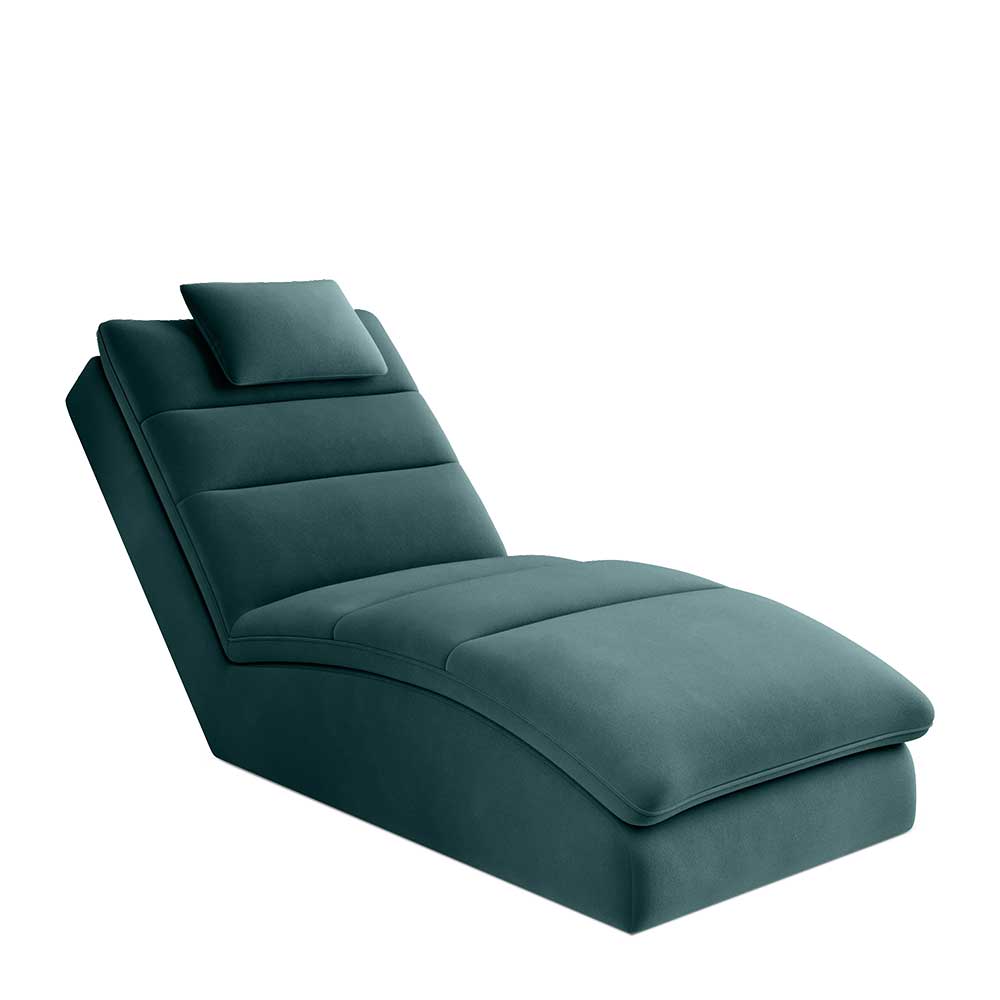 Chaiselongue Kantino aus Samt in Türkis