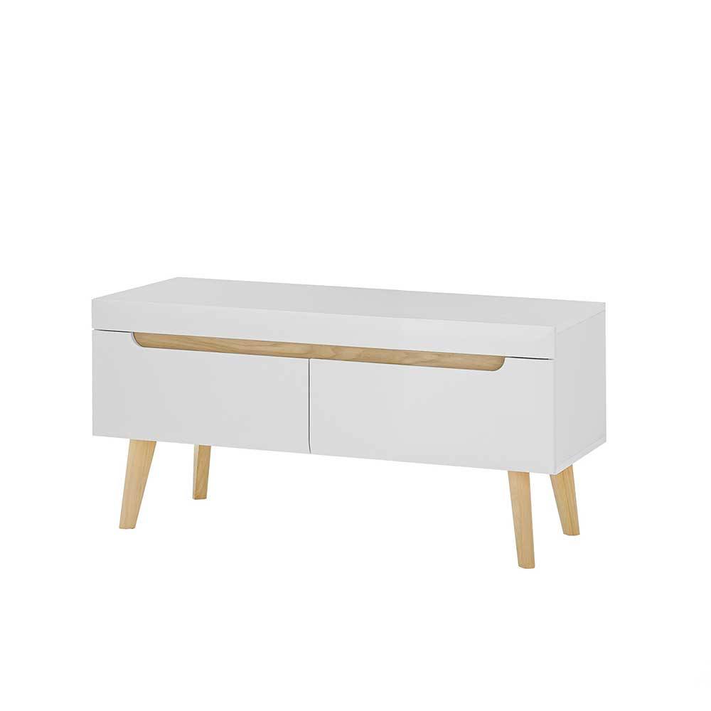 Schrankwand Wohnzimmer Jasturian im Skandi Design 134 cm hoch (vierteilig)