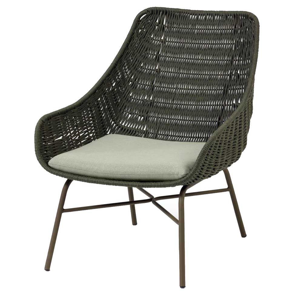 Wintergarten Sessel Inmia Dunkelgrün mit Metall Untergestell in aus