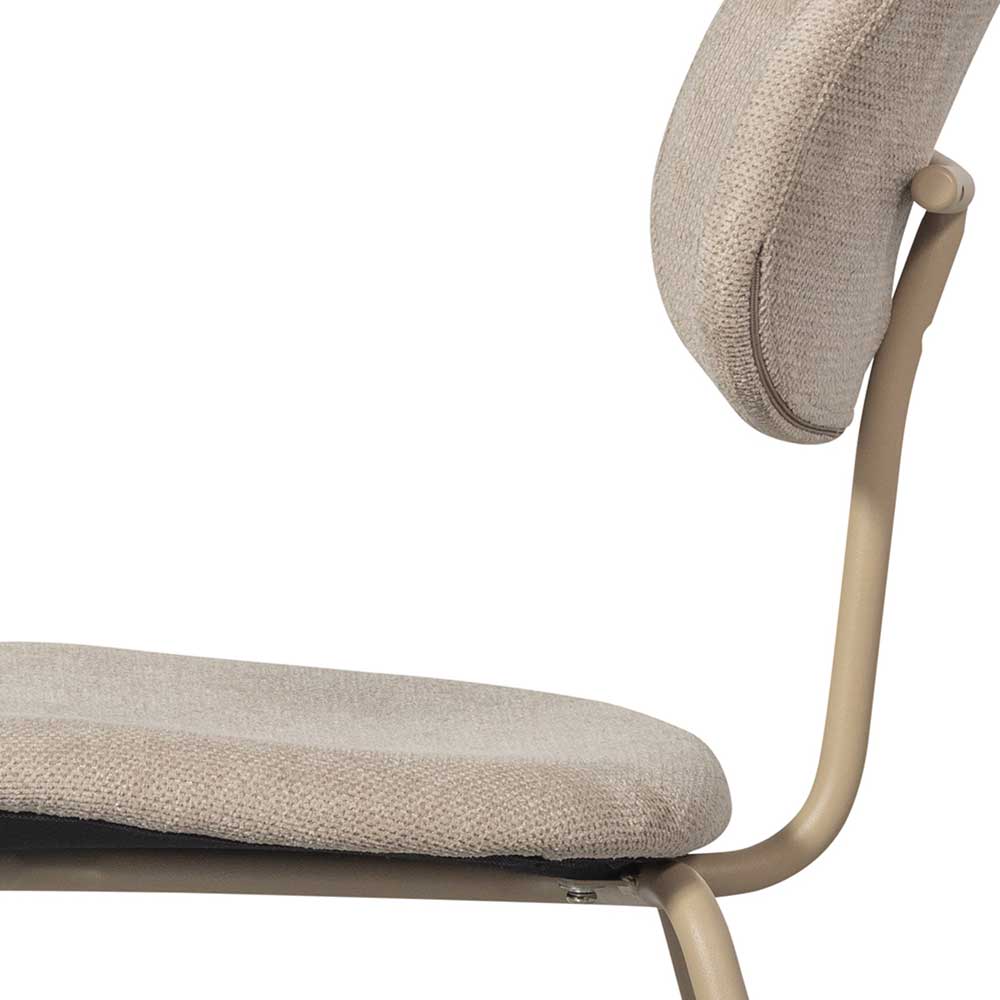 Küchenstuhl Set modern Ergonio in Beige mit Gestell aus Metall (2er Set)