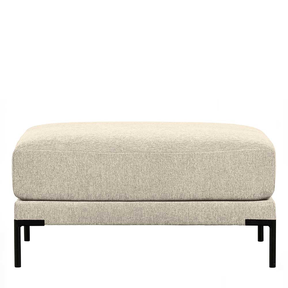 Couchhocker Imdyano in Beige mit Vierfußgestell aus Metall