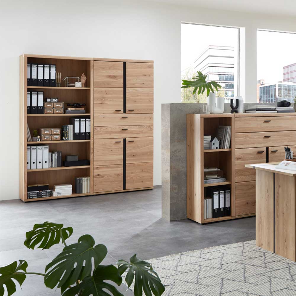 Büroschrank Carsons in Wildeichefarben in modernem Design