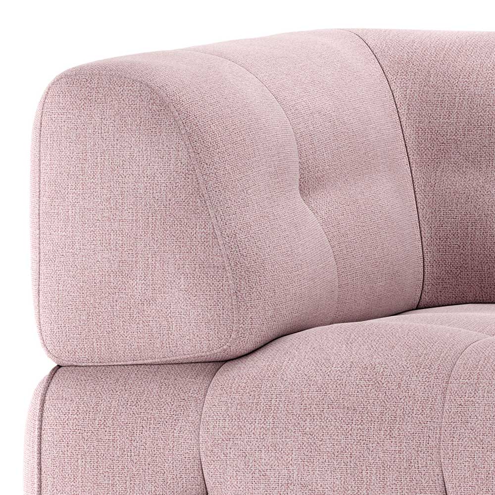 Modulares Sofa Element Yukon aus Flachgewebe in Mauve Armlehne links