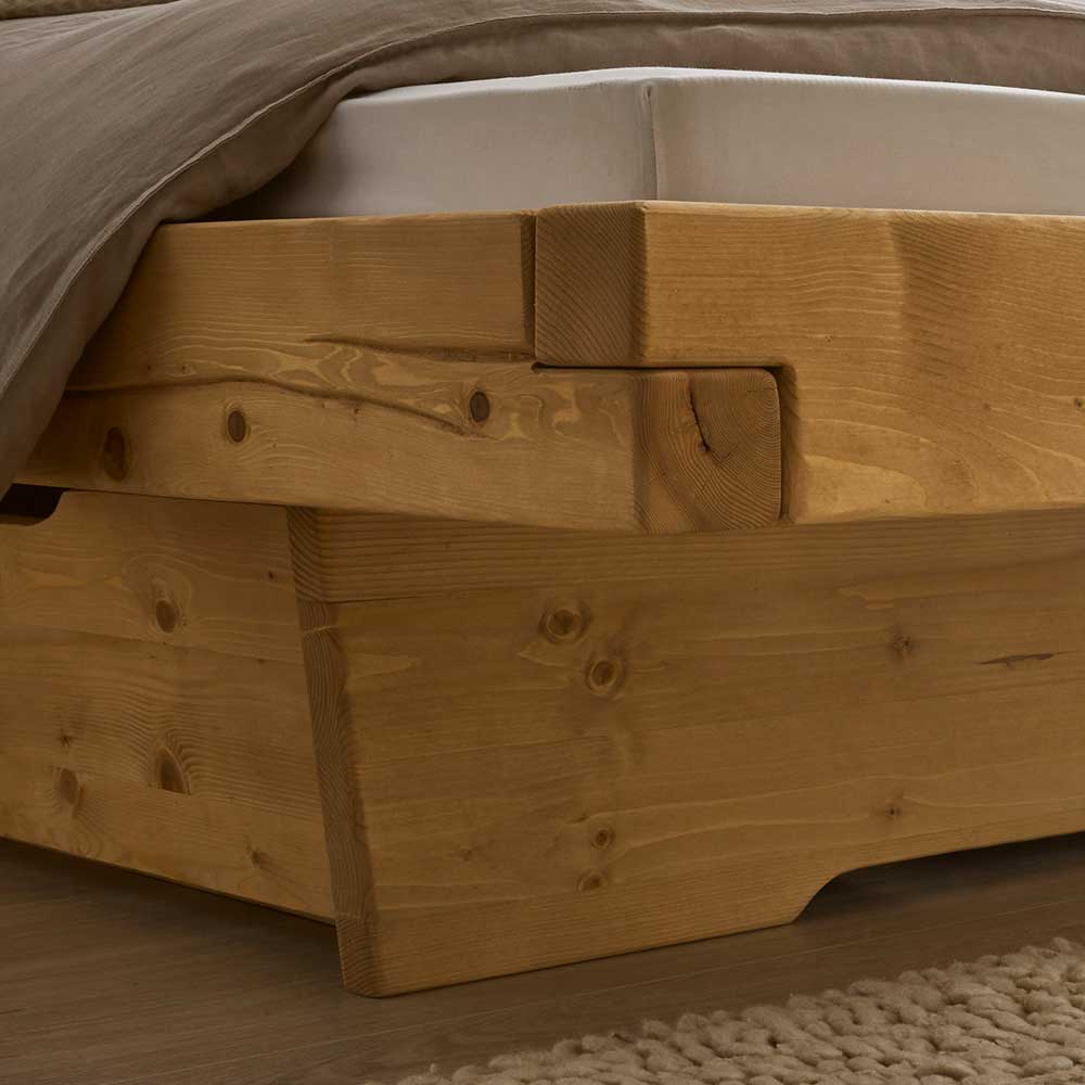 Doppel Bett Linnea aus Fichte Massivholz im Landhausstil