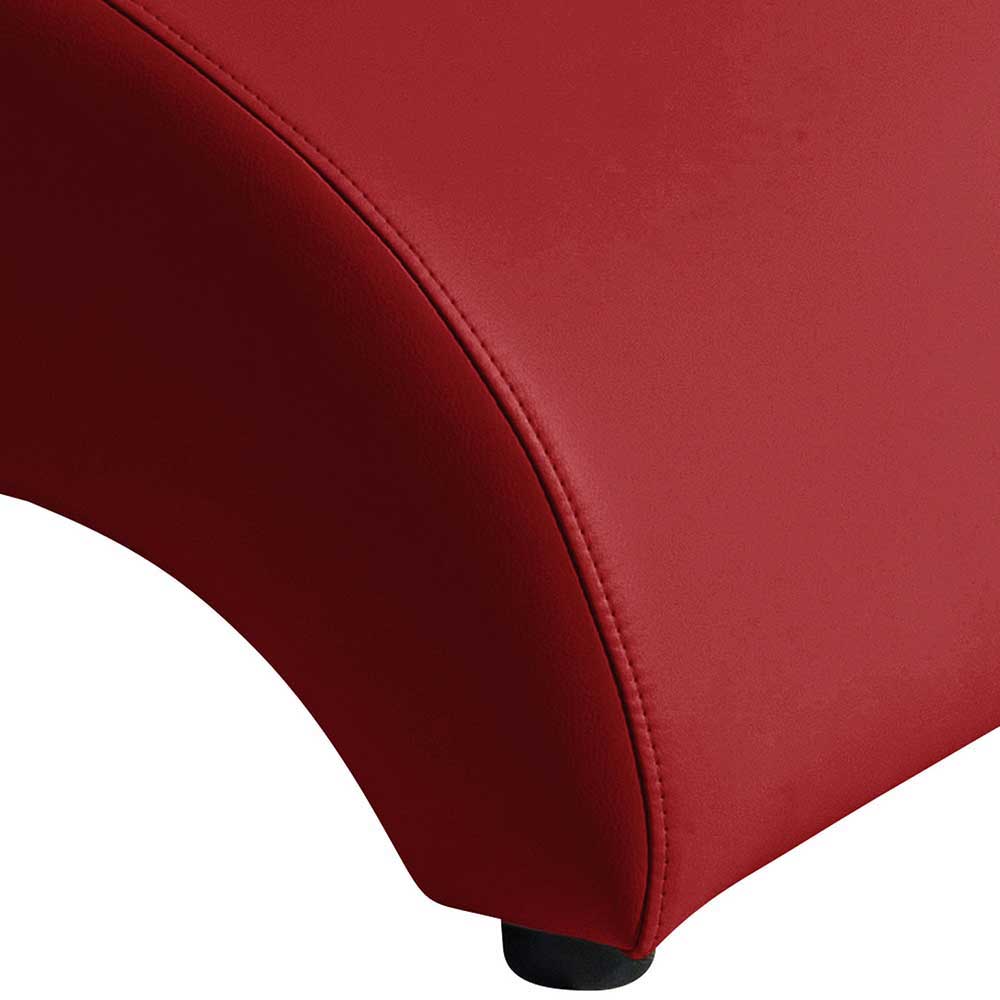 Sessel optional mit Hocker Adelda in Rot aus Kunstleder