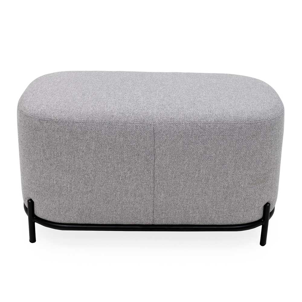 Pouf Barney in Grau Webstoff modern