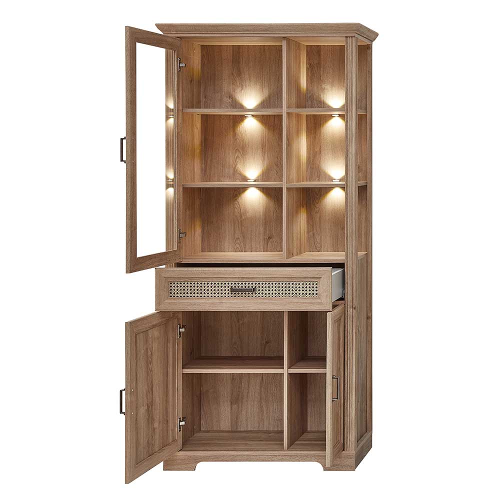 Wohnzimmerschrank Sovi mit LED Beleuchtung im Landhausstil