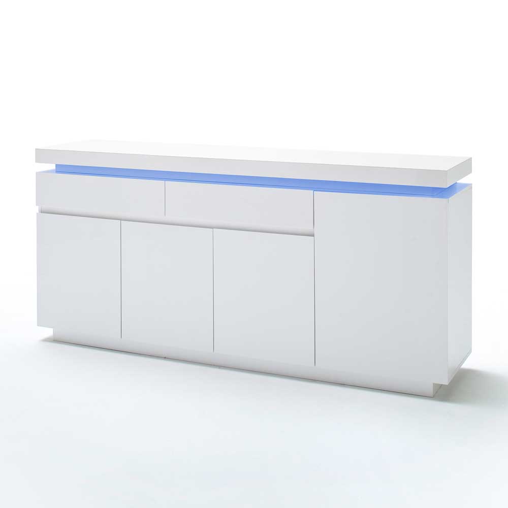 LED Sideboard Coozia in Weiß Hochglanz modern