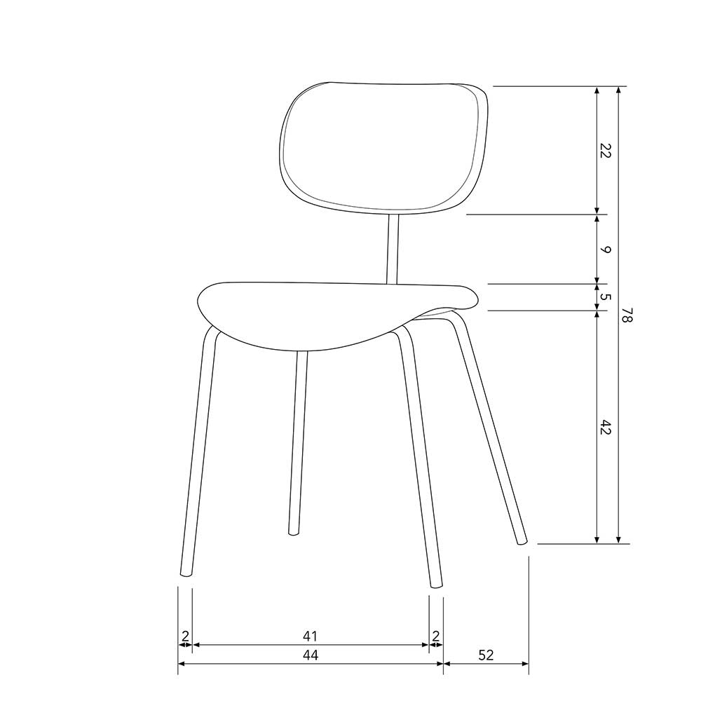 Küchenstuhl Set modern Ergonio in Beige mit Gestell aus Metall (2er Set)