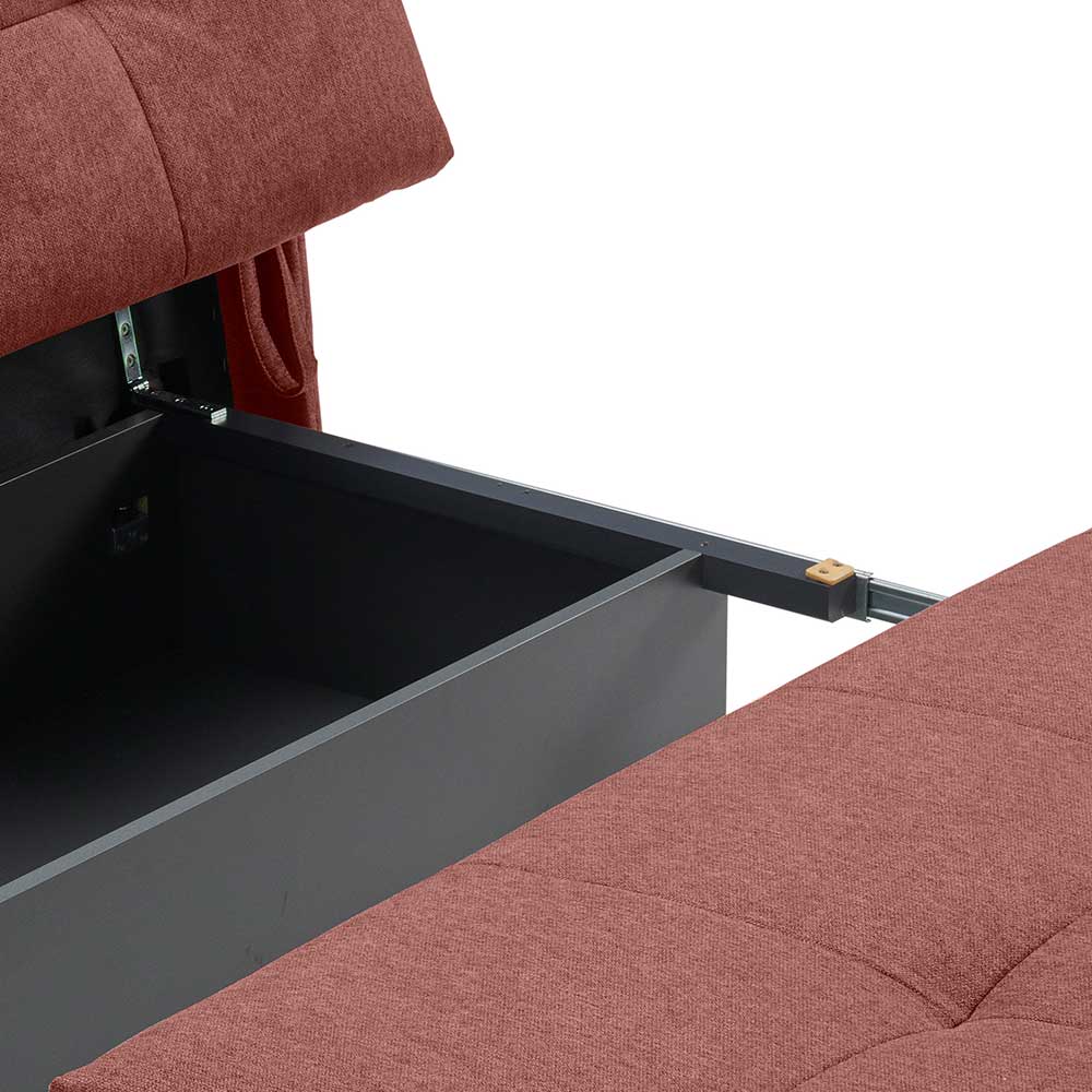 Rotes Schlafsofa Mivoje mit Faltmechanik Made in Germany