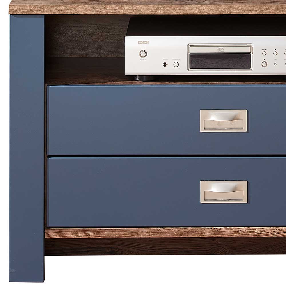 Landhausstil Fernseh Unterschrank Fanci in Blau 194 cm breit