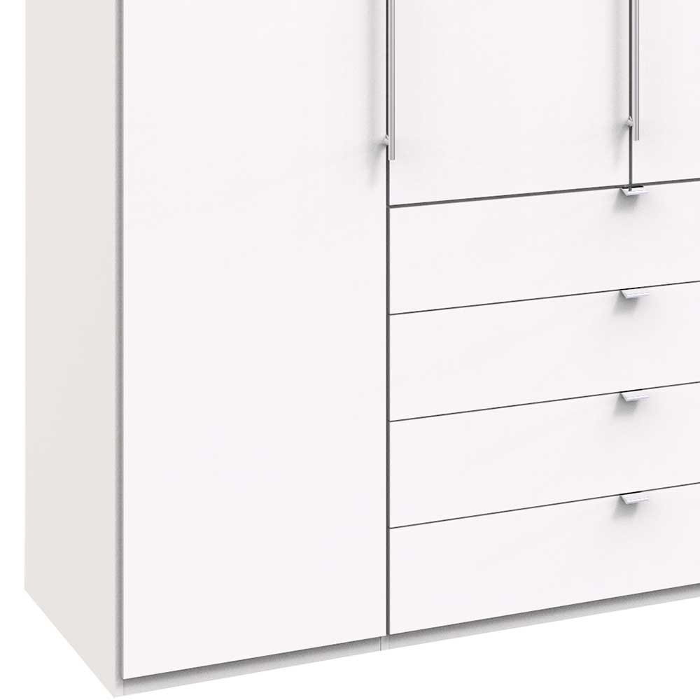 Weißer Schlafzimmerkleiderschrank Emiliano 4 türig in modernem Design