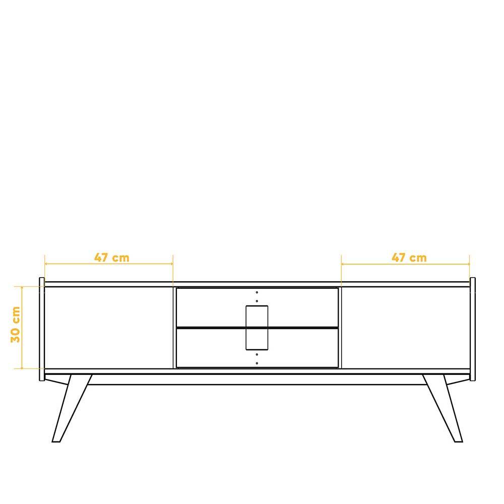 Lowboard Carilla aus Wildeiche Massivholz 160 cm breit