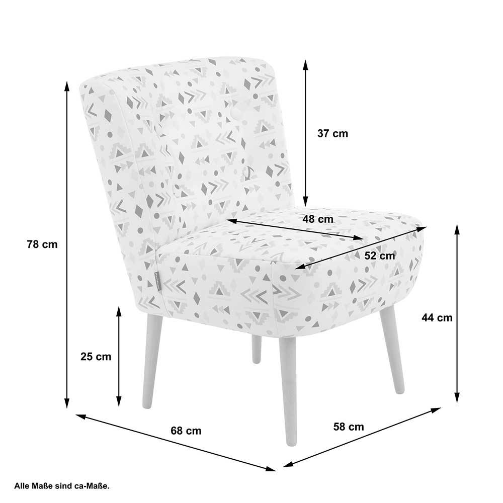 Bunter Sessel Yilan mit abstraktem Muster Made in Germany