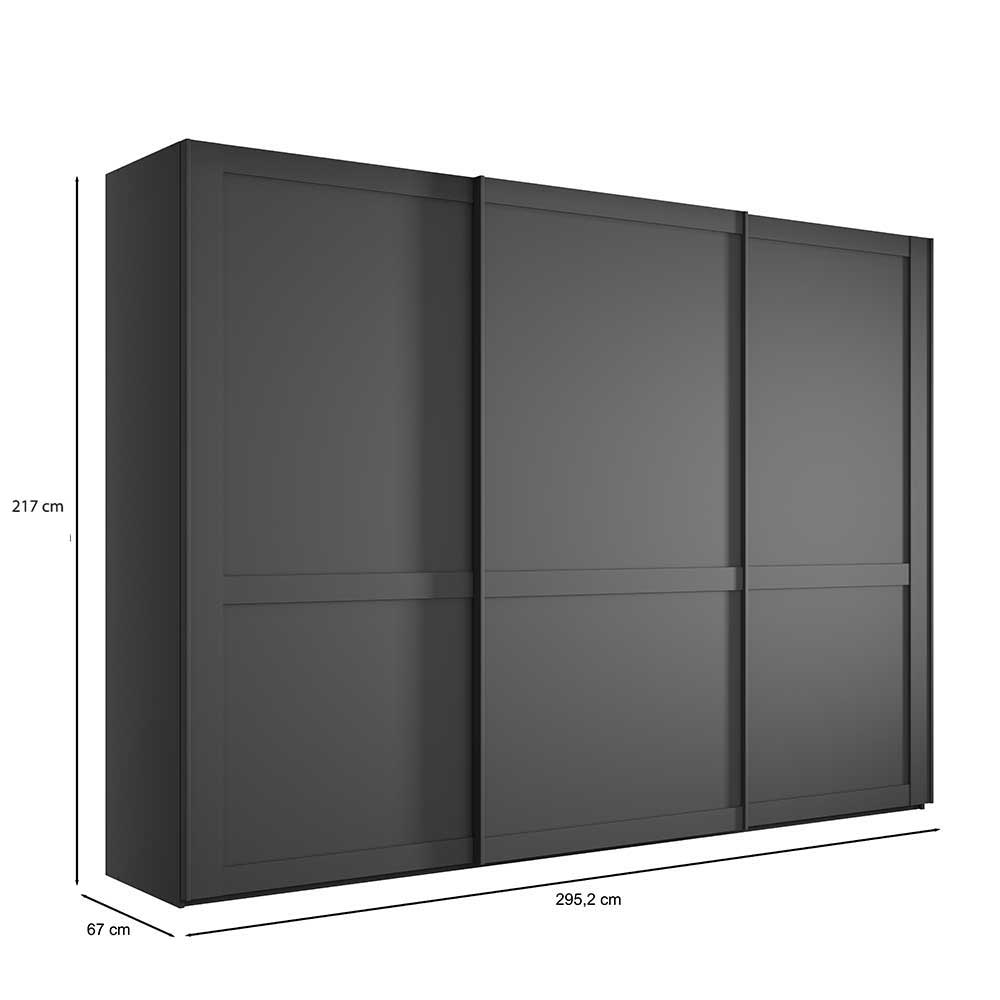 Schwebetürenschrank Dunkelgrau Hierro Made in Germany - 217 cm hoch