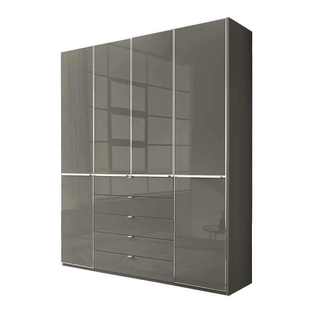 Brauner Schlafzimmerschrank Boplaroma Front glasbeschichtet in modernem Design