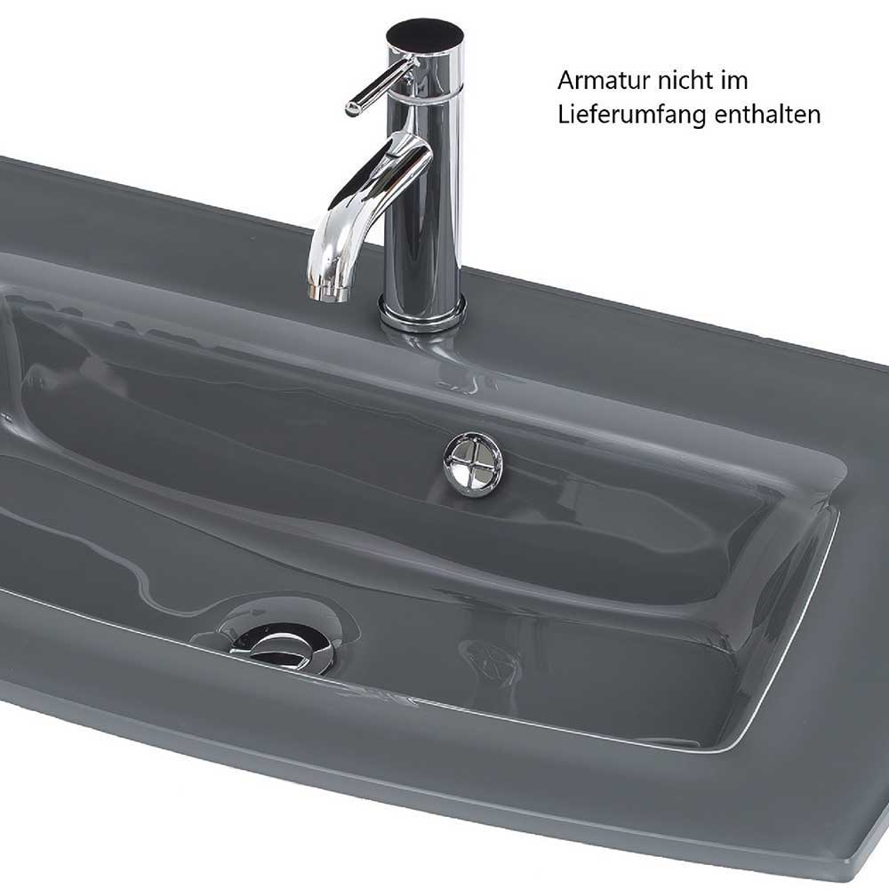 Komplett Badezimmer Set Ruliand in Grau und Wildeiche 120 cm breit (dreiteilig)