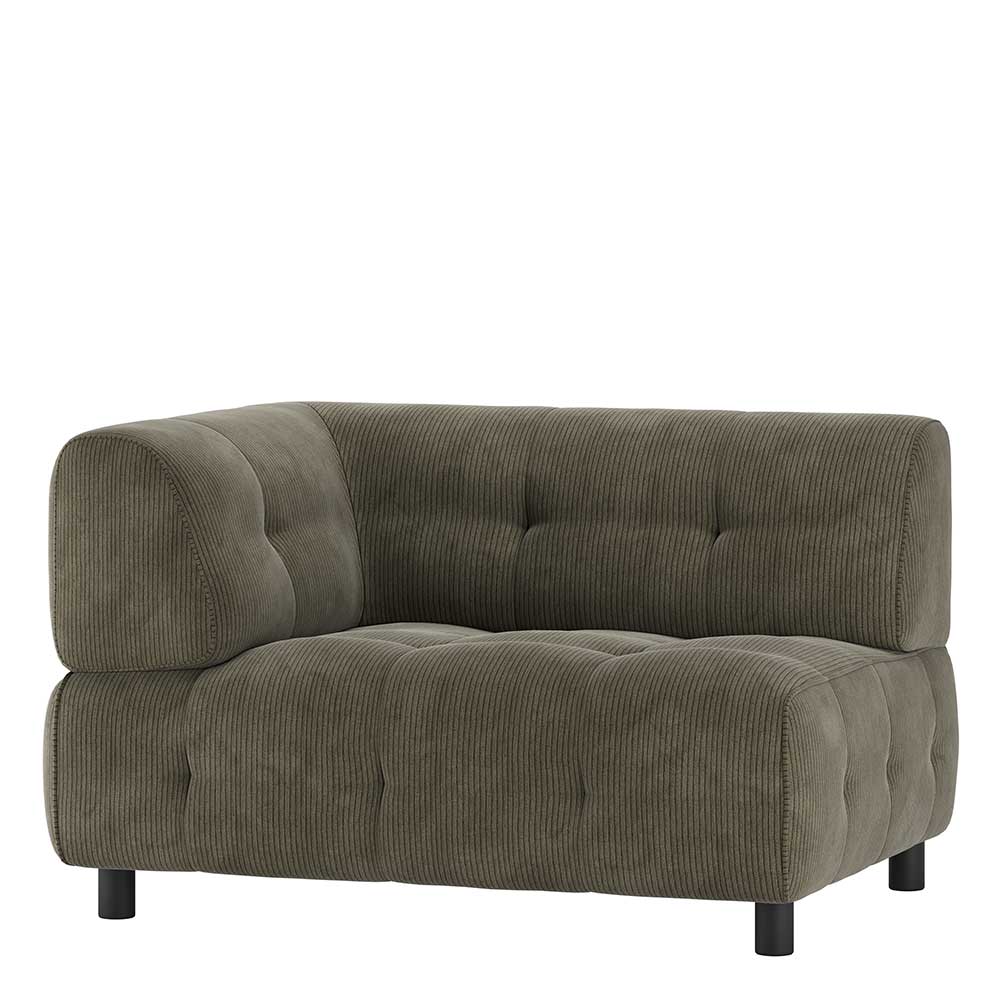 Modernes Modulsofa blassgrün Grenada aus Cordstoff 122 cm breit