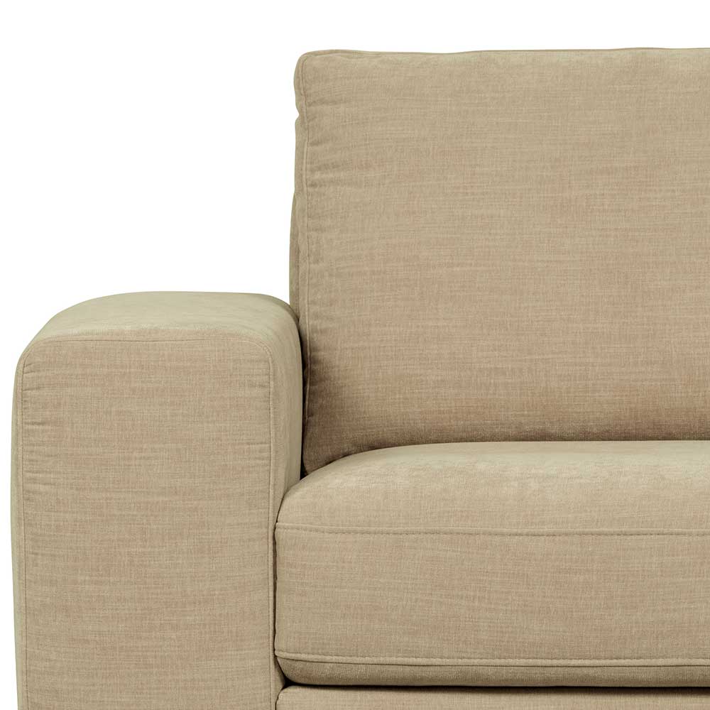 Sofa Element mit Armlehne links Pilamonia in Beige Rücken echt bezogen