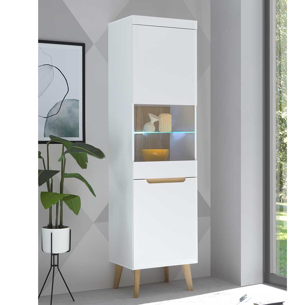 Vitrinenschrank Jasturian im Skandi Design 197 cm hoch