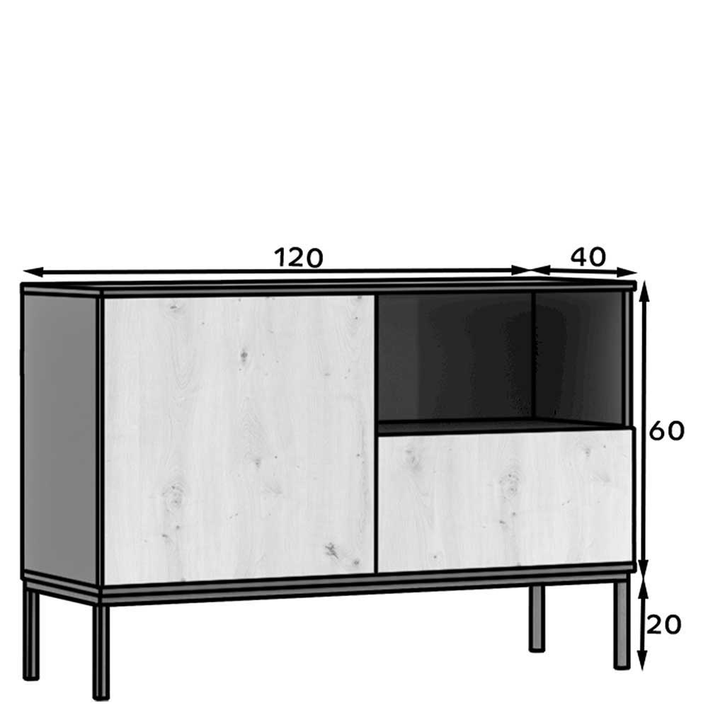 Sideboard Jirup mit einer Schublade und einem offenen Fach