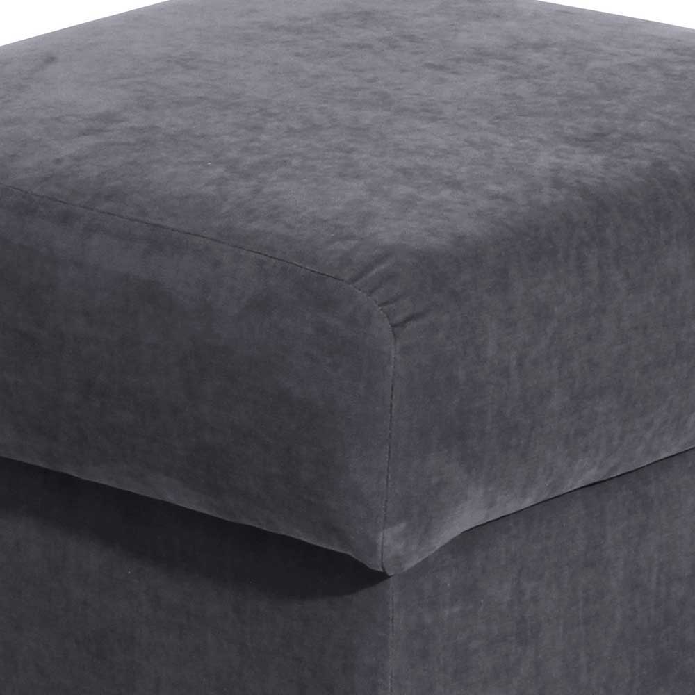 Sessel optional mit Hocker Ricana in Anthrazit aus Velour