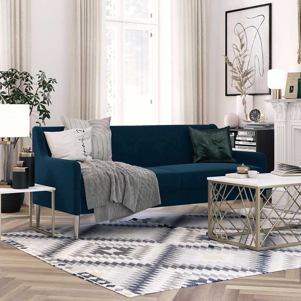 Dreisitzer Sofa Crane in modernem Design - Dunkelblau