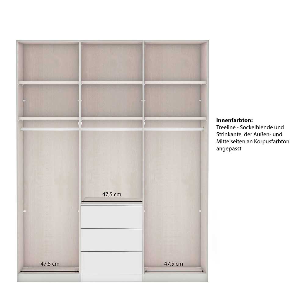 Landhausstil Kleiderschrank Saconso in Hellgrau 150 cm breit