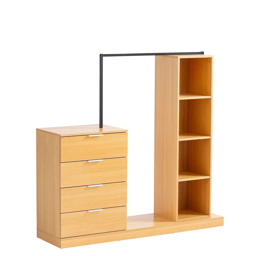 Dielen Garderobe Taly in Eichefarben 136 cm hoch - 145 cm breit