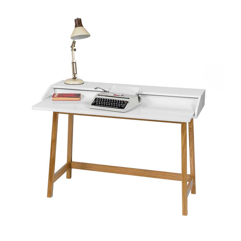 Design Schreibtisch Larros in Weiß Eiche | Pharao24.de