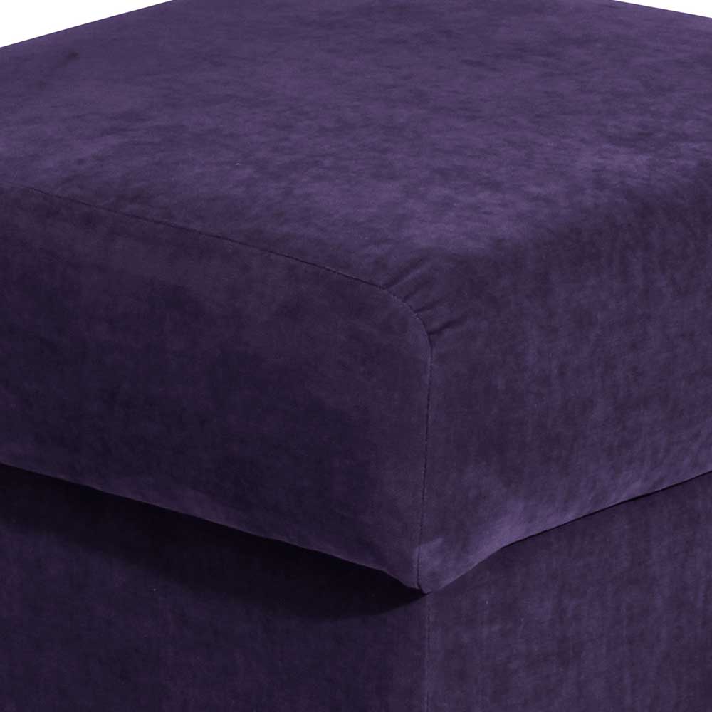 Landhaus Velours Hocker Soera in Violett und Buchefarben